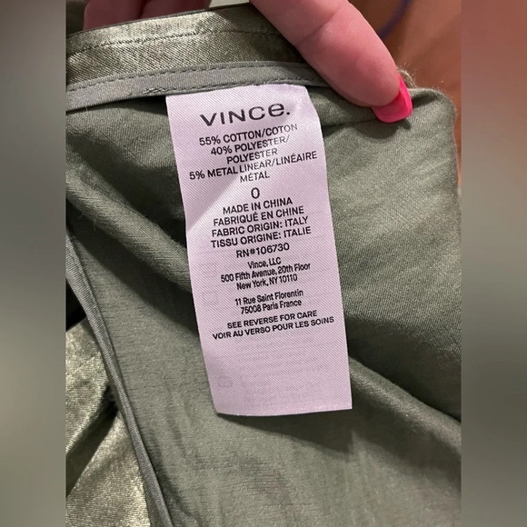 Vince Metallic Twist Front Cotton Blend Skirt in Green - Picture 10 of 10